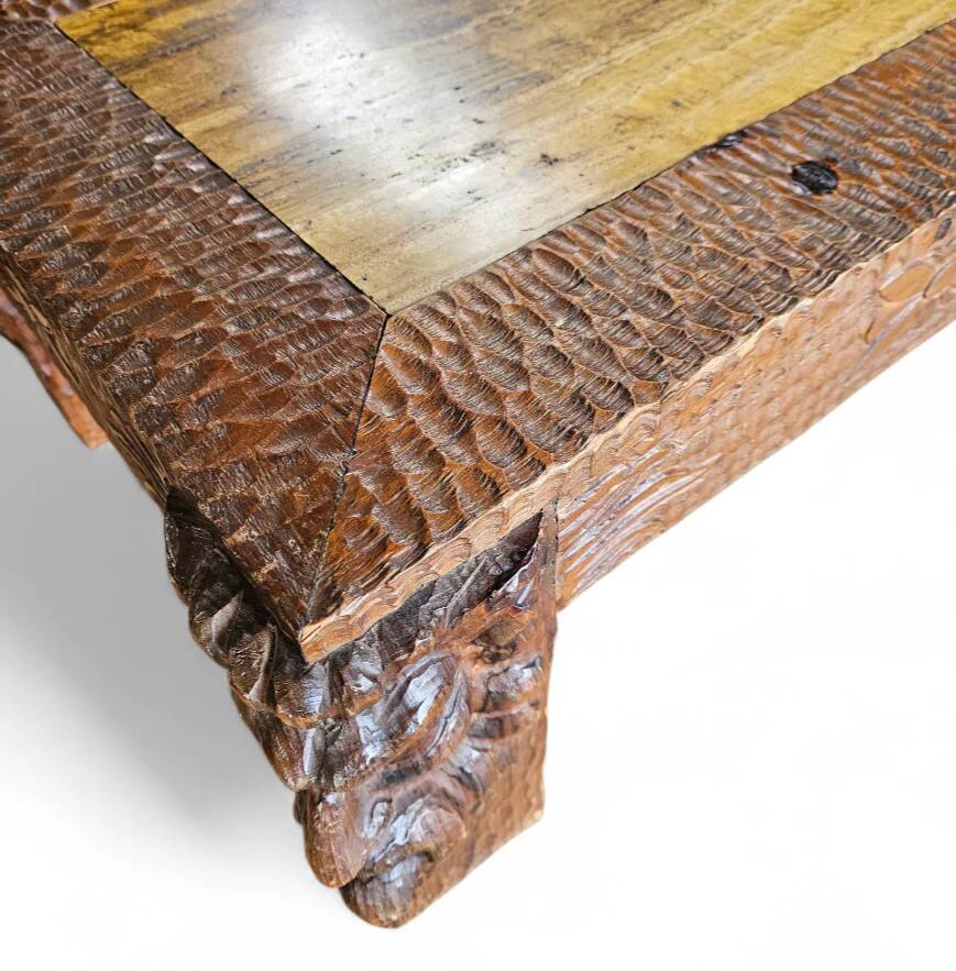 Northern Italian Roman carved style coffee table / marble top