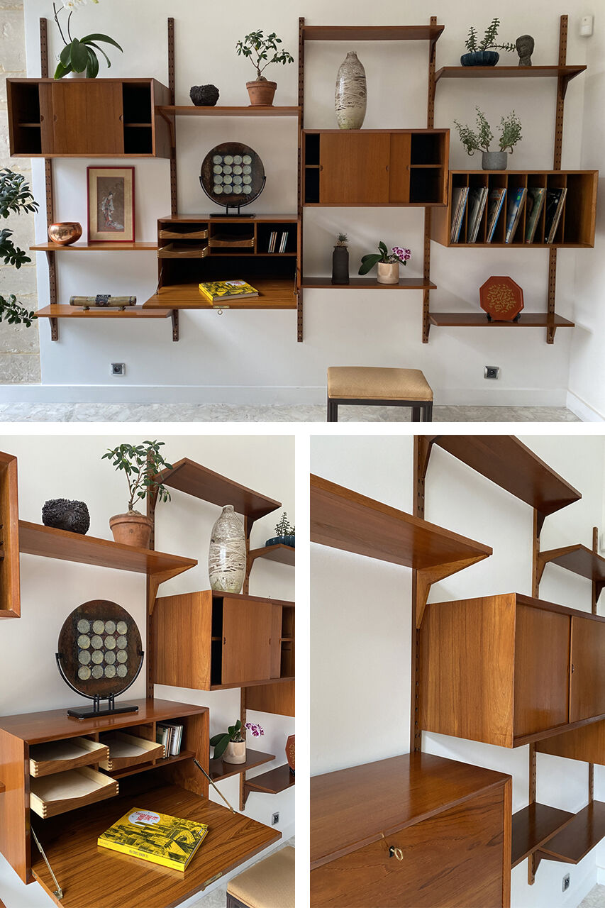 "Royal System" set of 4 teak columns, by Poul Cadovius 1970