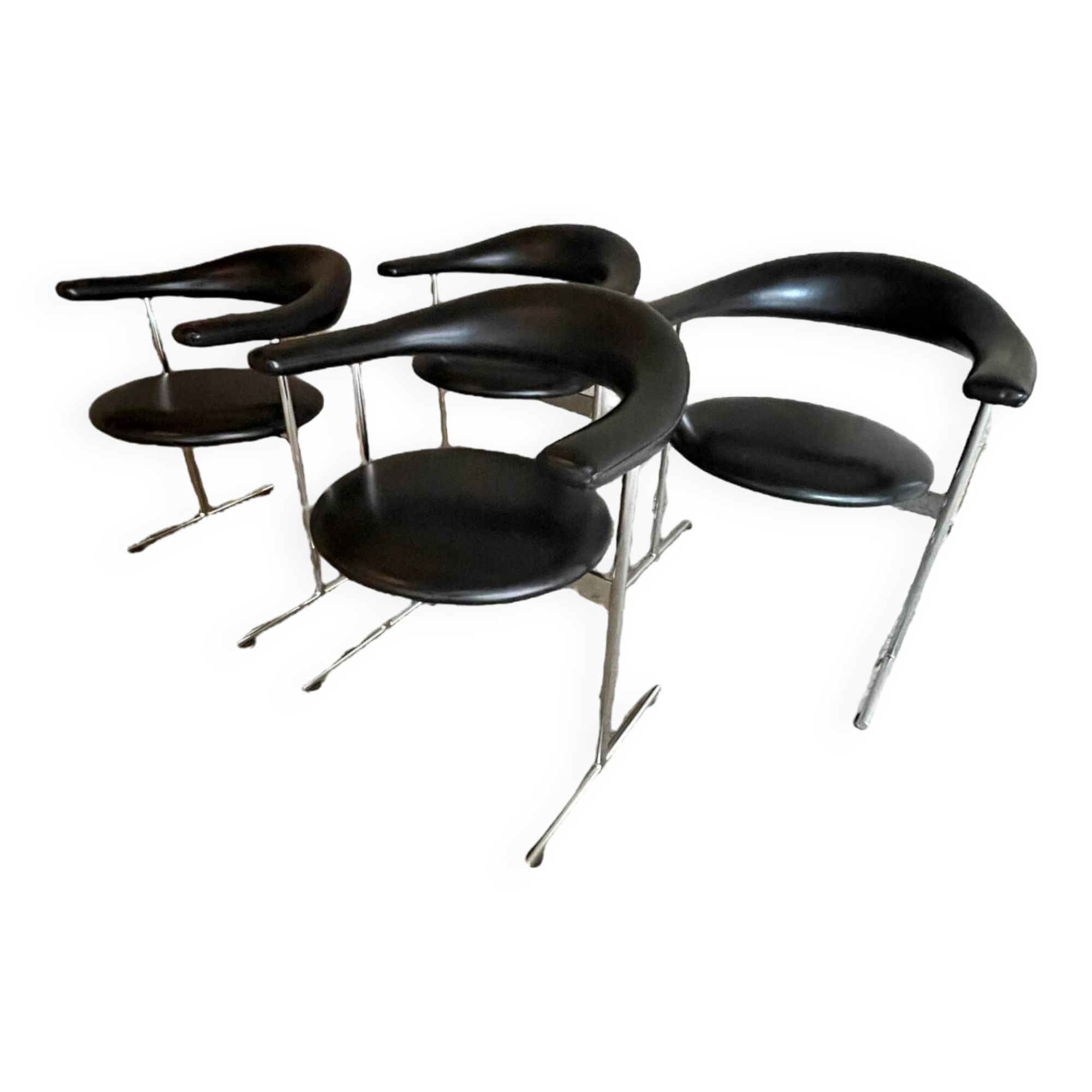 Set of 4 "Airport Model 037" chairs by Geoffrey Harcourt for Hans Kaufeld, 1960s