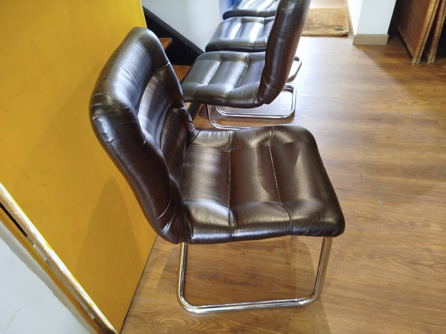 4 vintage 70s design chairs, Bauhaus/Breuer style