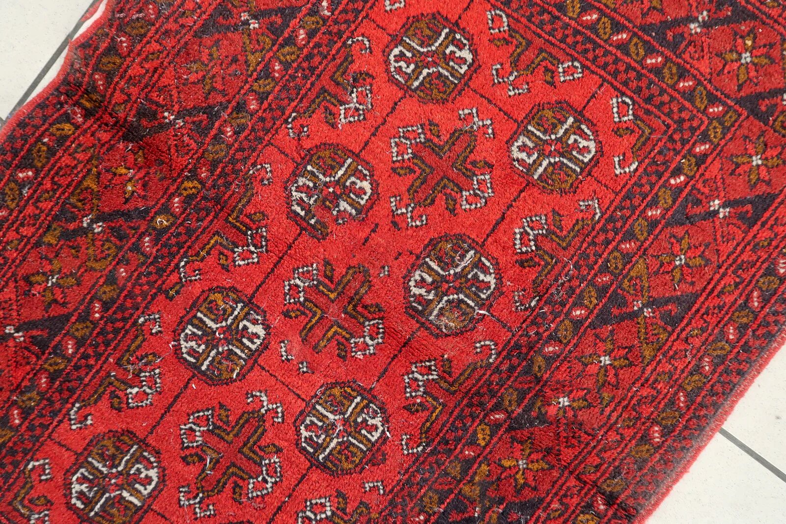 Antique 1920s Afghan Ersari tribal rug 80cm x 126cm - 1C1254