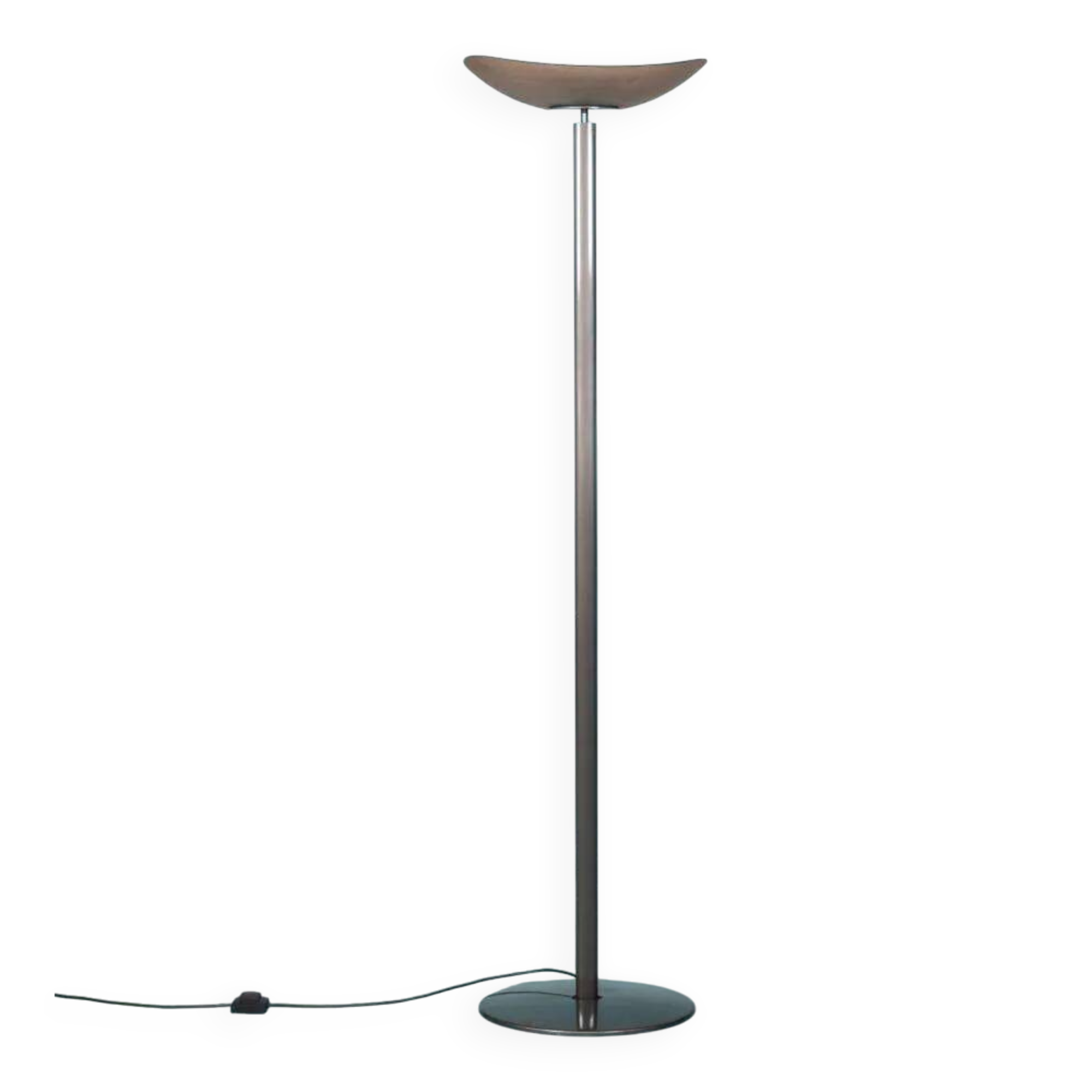 Vintage floor lamp by Artemide in glass, minimalist uplight from the 80s.