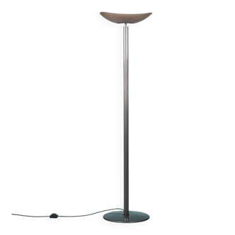 Vintage floor lamp by Artemide in glass, minimalist uplight from the 80s.