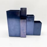 Modular metal vases – petrol blue, 1980s