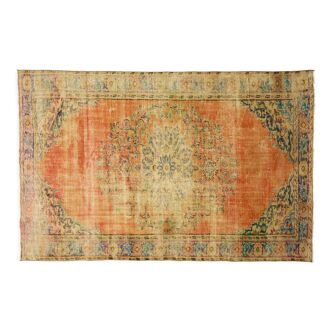 Anatolian handmade vintage rug 269 cm x 180 cm