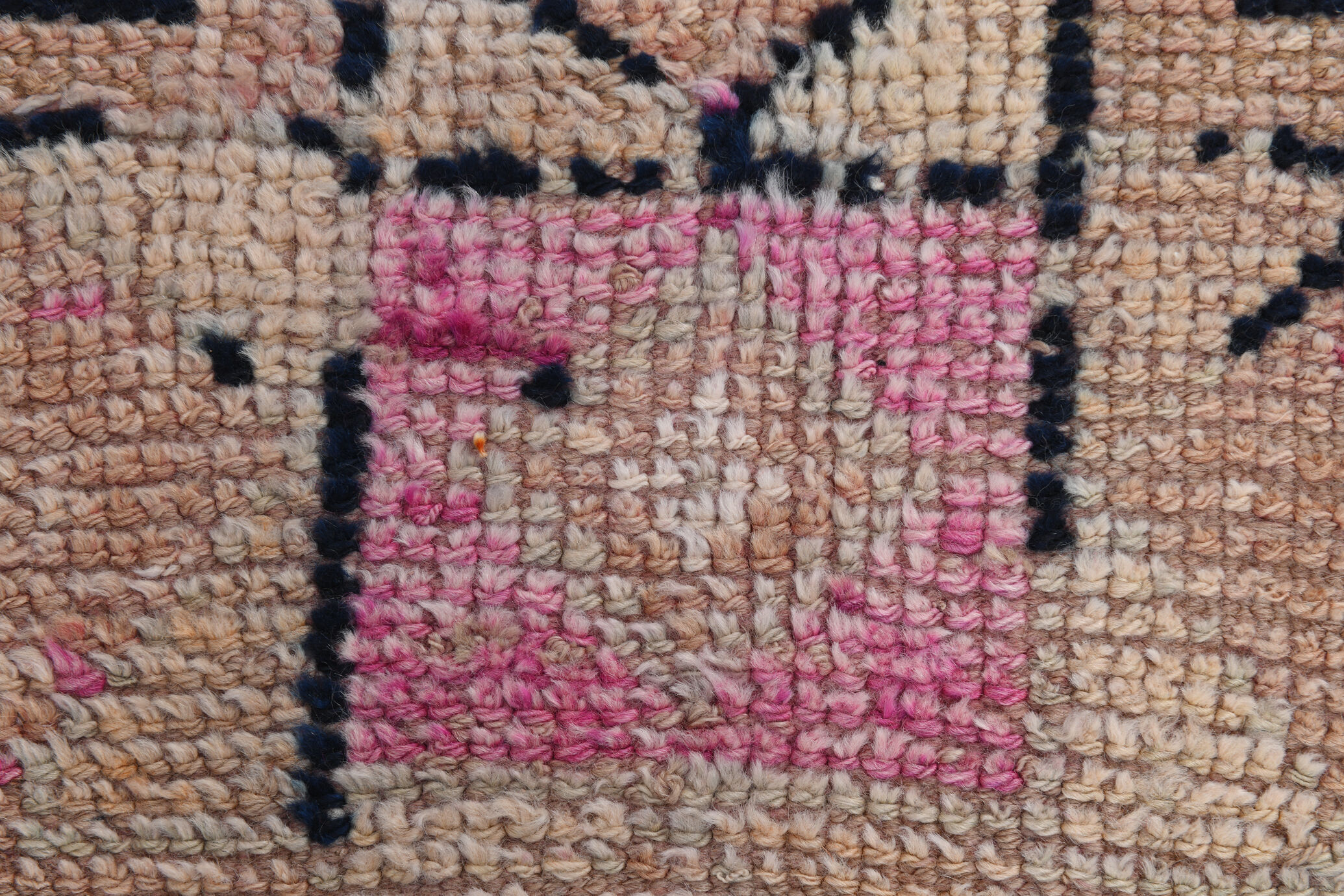 3x10 pastel pink & blue vintage rug