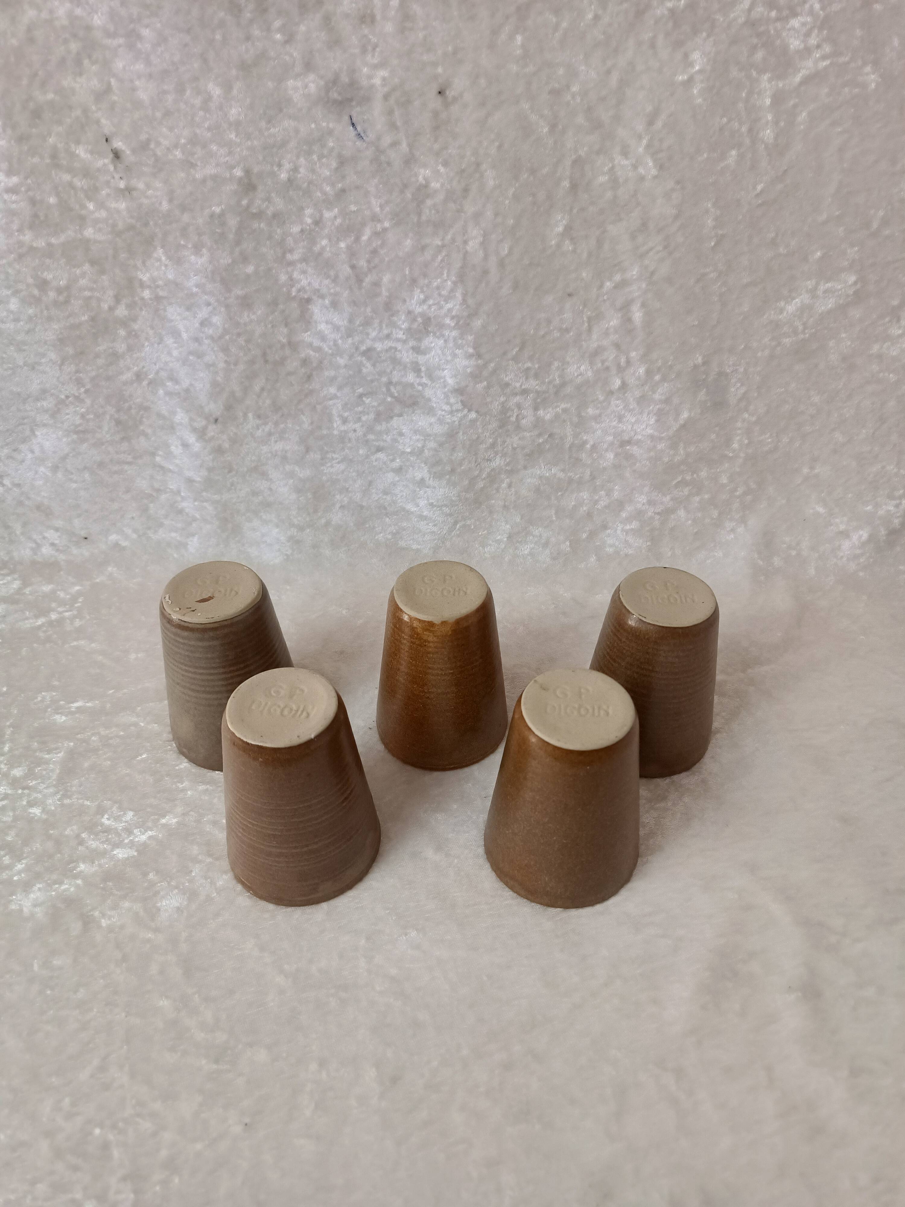Digoin stoneware cups*5