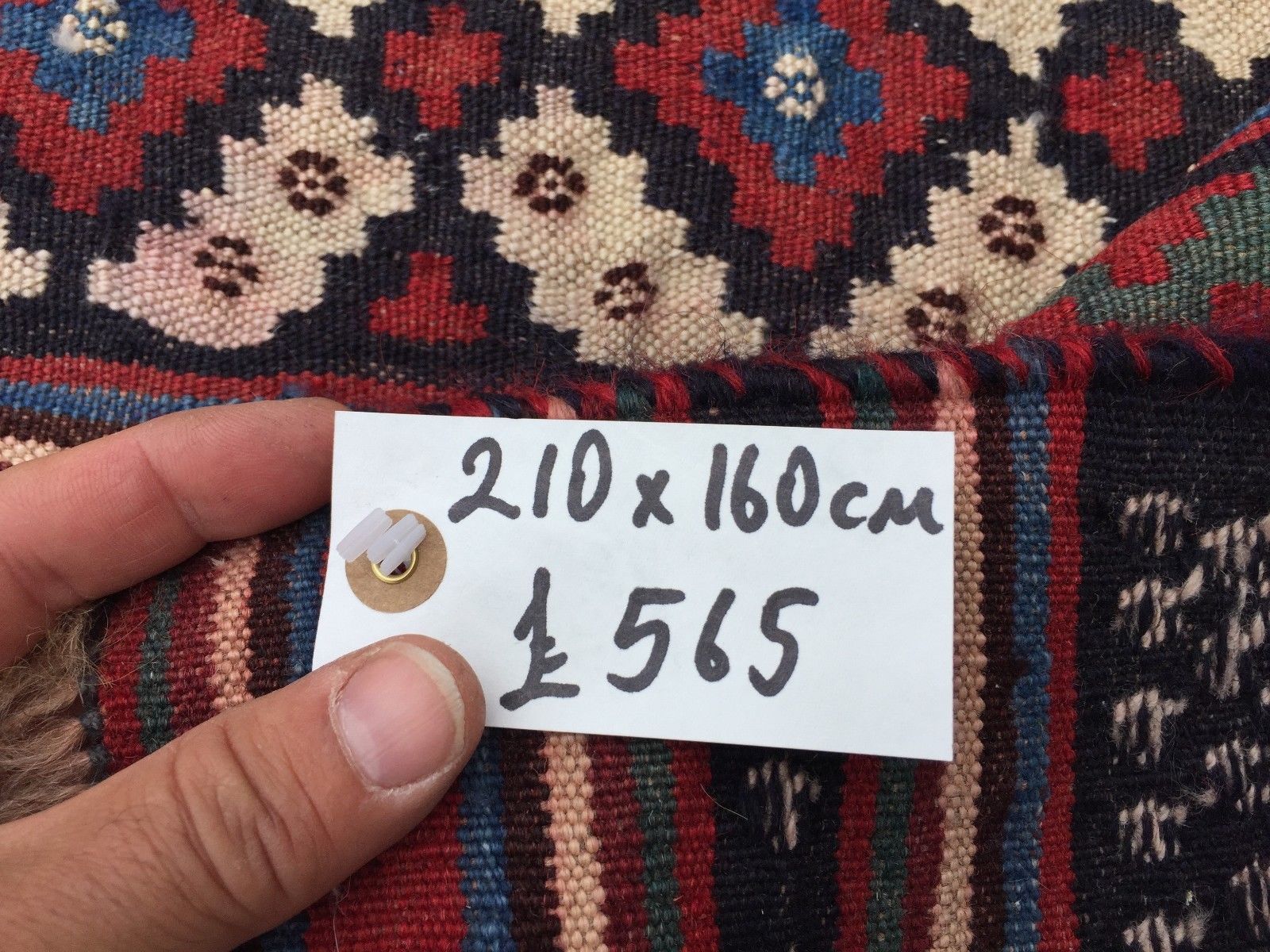 Vintage Turkish Kilim Rug 210x160cm shabby chic wool, country home, boho