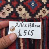 Vintage Turkish Kilim Rug 210x160cm shabby chic wool, country home, boho