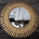 sun mirror in clothespins in gilded wood 32 x32 cm