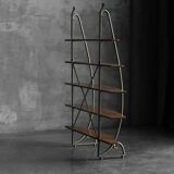 Bakery Display Rack with Iron Frame and Oak Shelves, France, 1920s