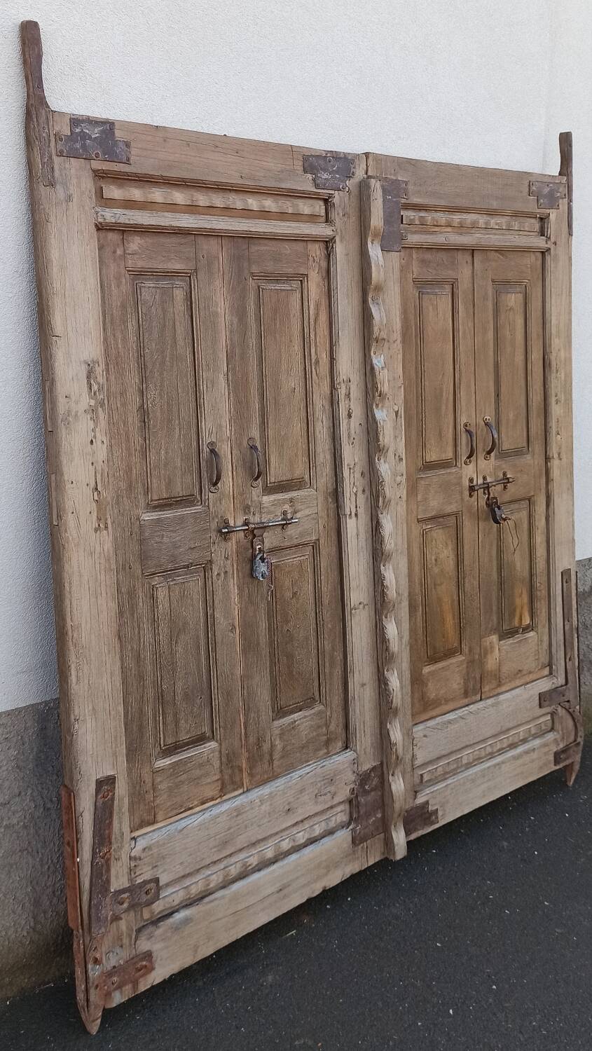 Large old double wooden door