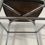 2 stools vintage metal black seat