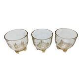 3 verres bas sur pied Art Déco