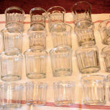 Set of 19 old jam jars