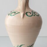 Spanish Revival Ceramic Table Lamp from Granada, New Green Silk Shade
