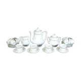 Coffee service in white and gold porcelain Limoges France