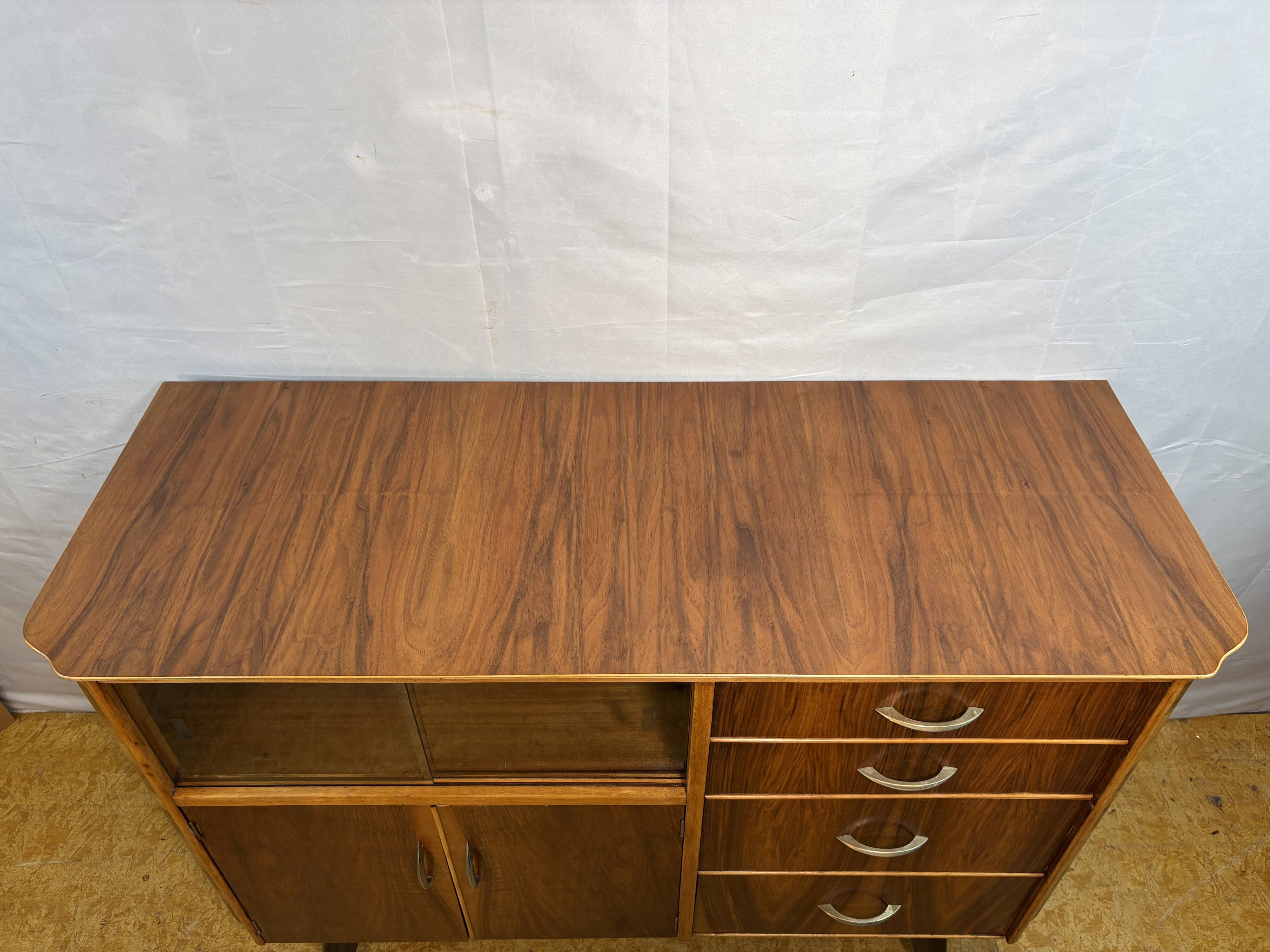 Mid-Century Modern Walnut Sideboard Cocktail Cabinet by František Jirák1960