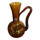Antique Carafe CF Blown Glass Orange Amber Vintage #B842