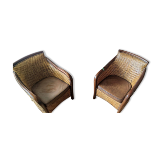 Rattan armchairs