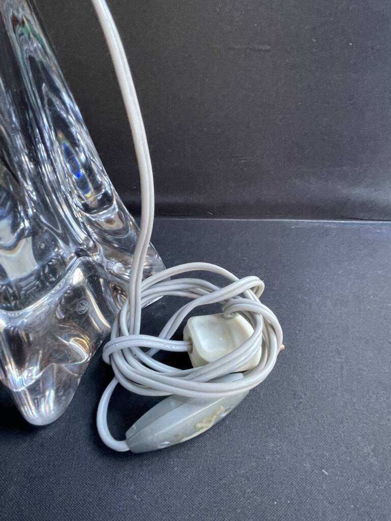 Large crystal lamp base stamped Baccarat