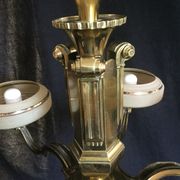 Lustre Art Déco en bronze 6 lumières