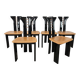 Ensemble de 6 chaises Pierre Cardin en bois laqué noir, 1970