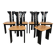 Ensemble de 6 chaises Pierre Cardin en bois laqué noir, 1970