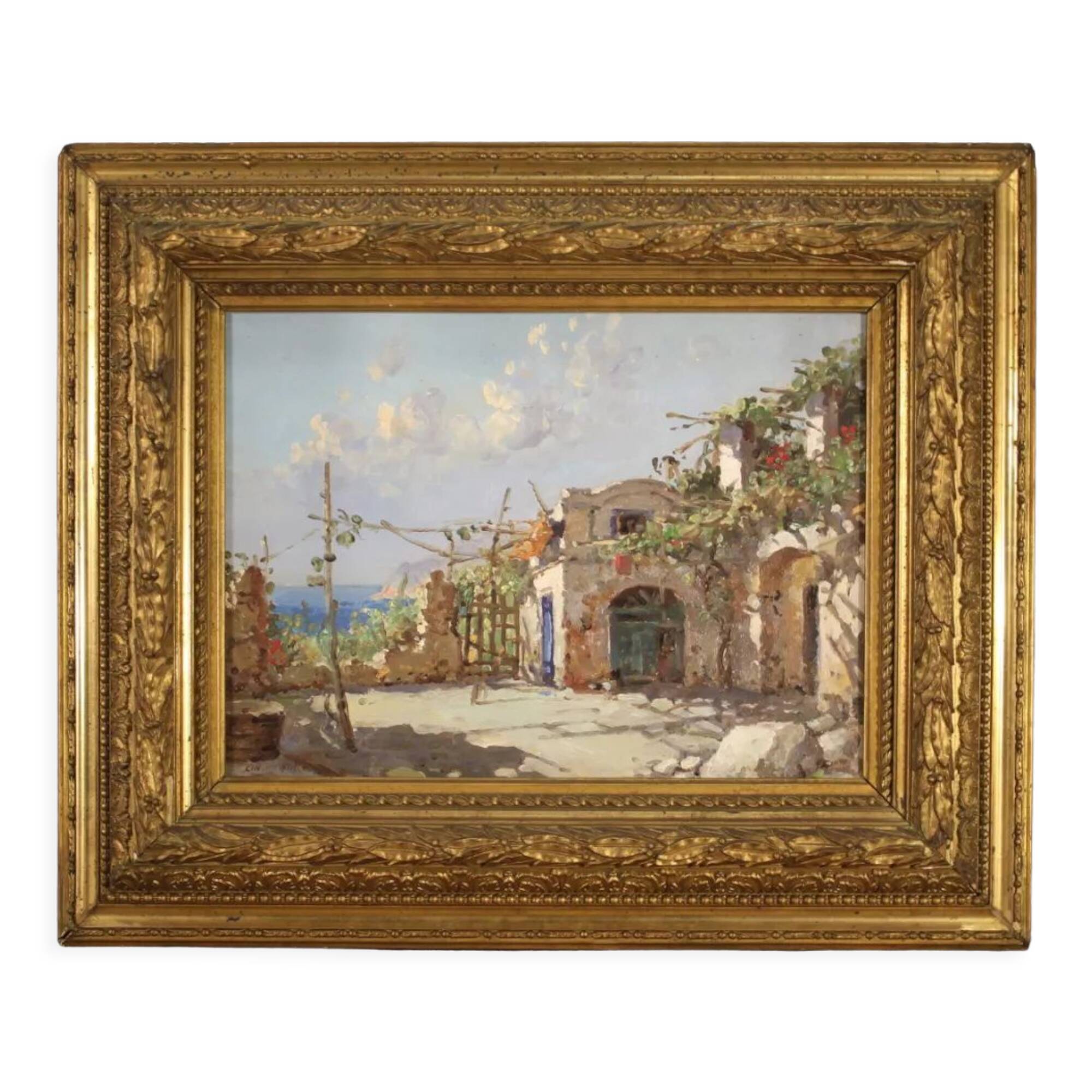 Italian painting signed seascape