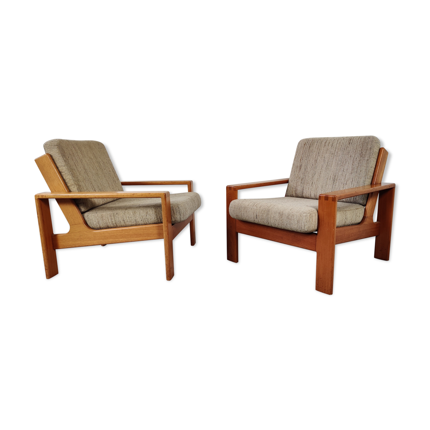 Pair of Bonanza armchairs by Esko Pajamies for Asko, Finland 1970s