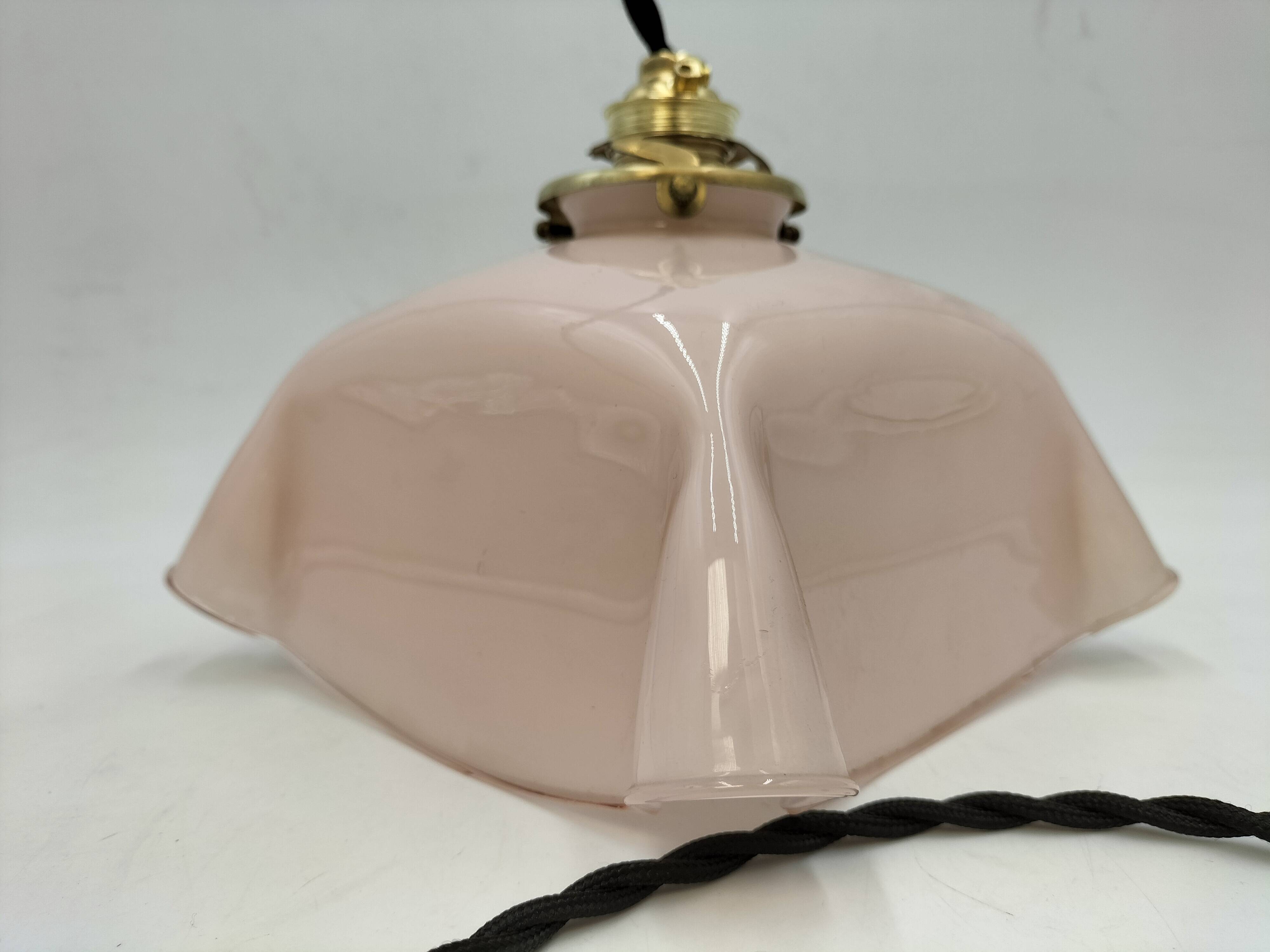Pink opaline pendant light