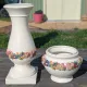 Large column vase holder with ceramic pot cache Belle Époque