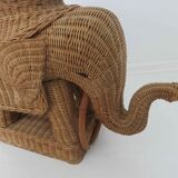 Side table elephant rattan or piece of sofa 60s 70s