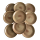 Set of 10 brown speckled stoneware plates