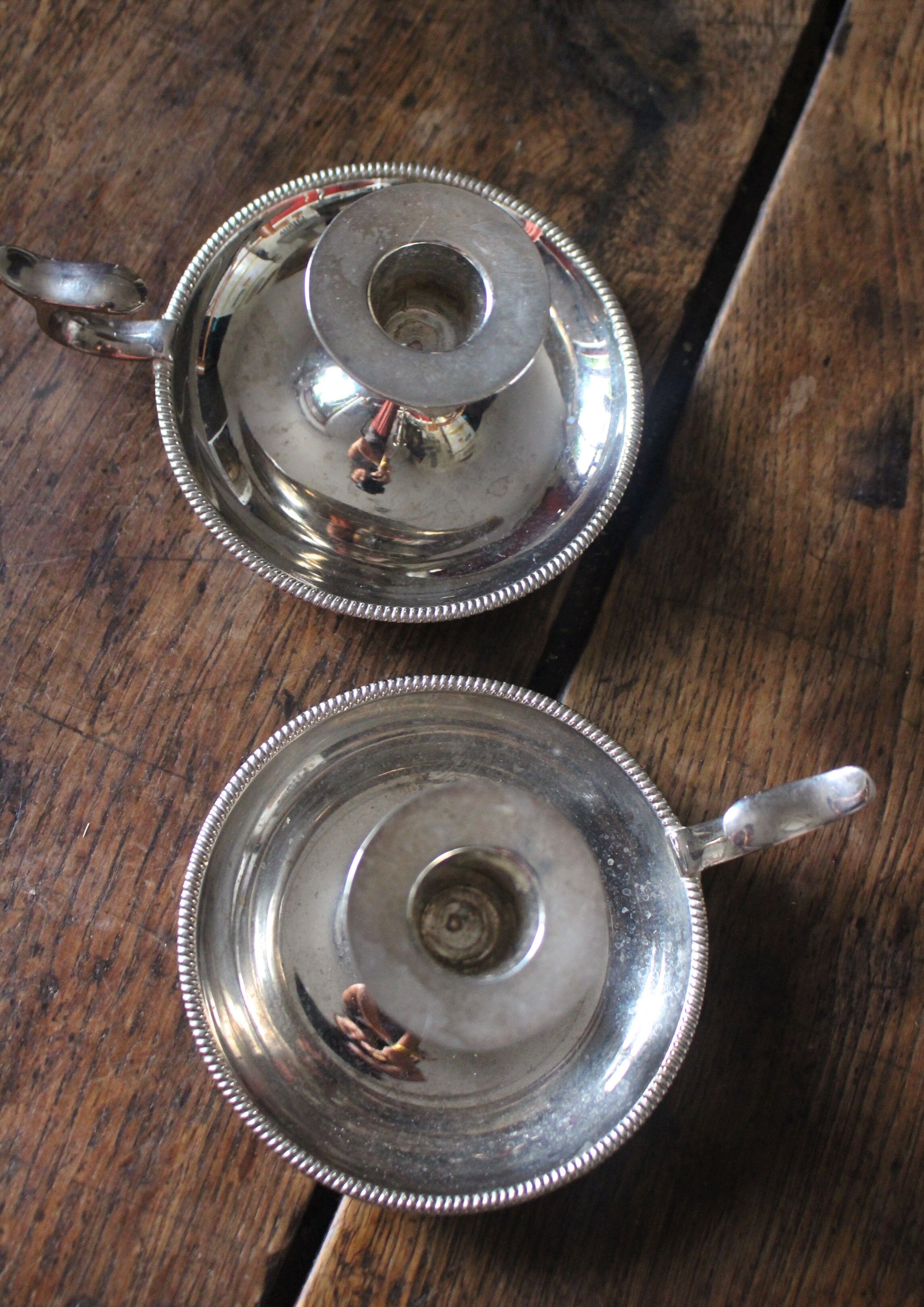 Pair of silver metal cave rat