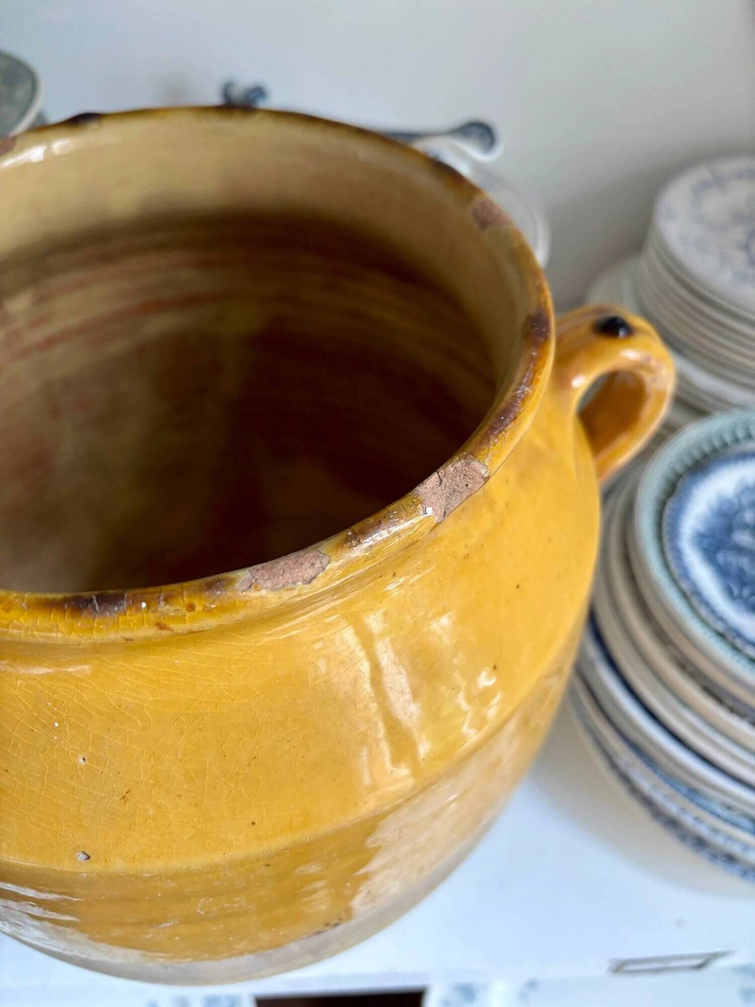 Grease pot, ochre glazed ceramic jar no. 1 - 18th century