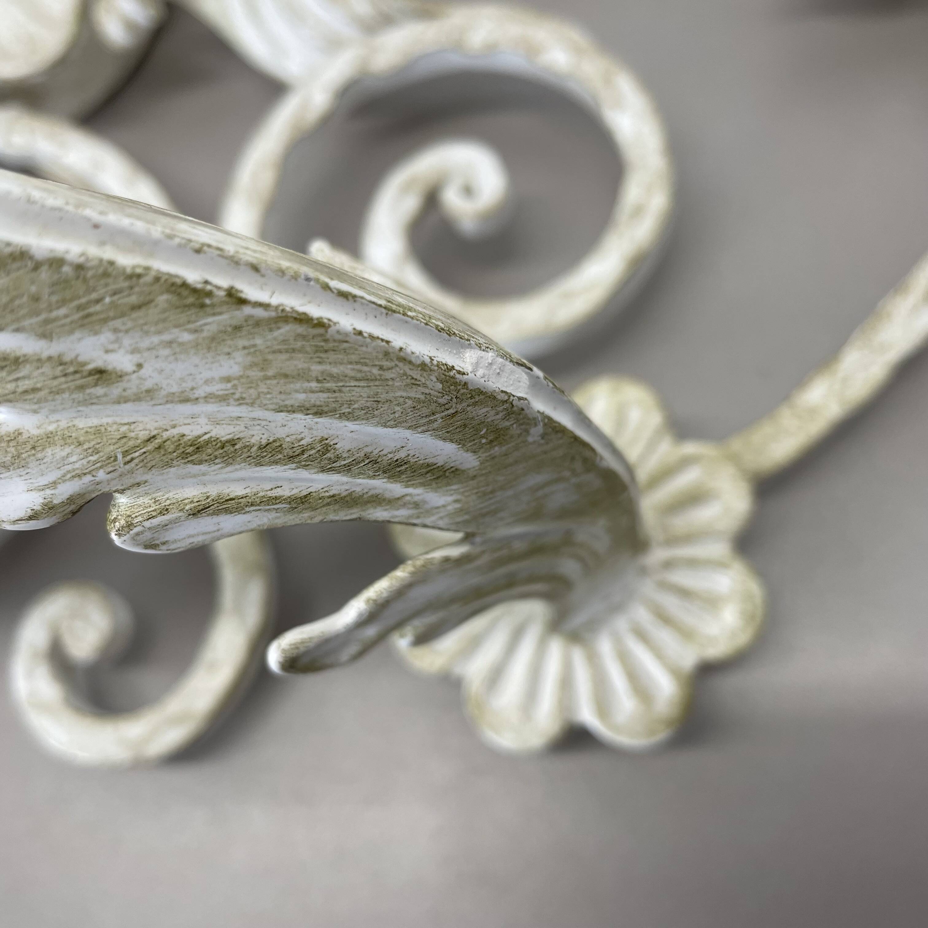 1 de 3 xxl 73cm blanc Métal Florentiner Applique murale de théâtre, Italie, années 1970