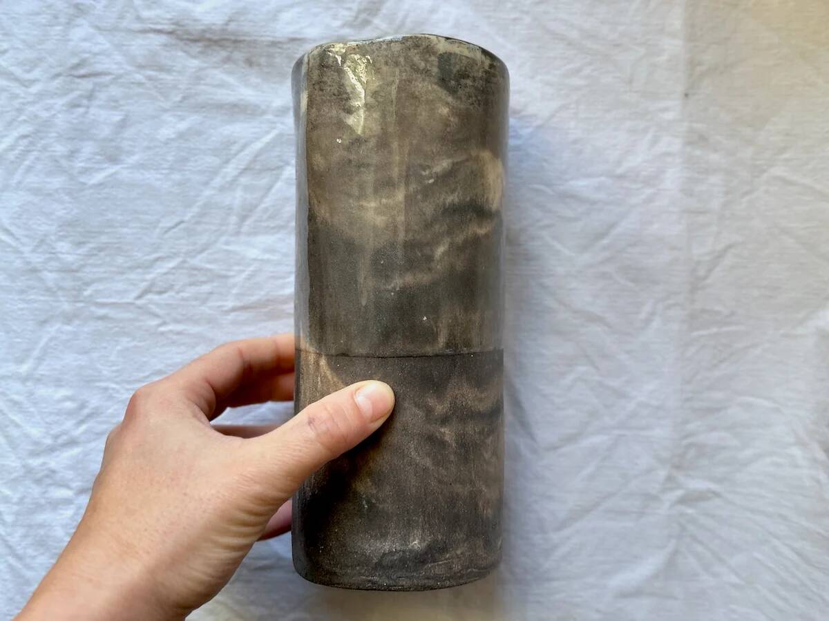 Vase - 20 cm - Nerikomi Stoneware - White & Black
