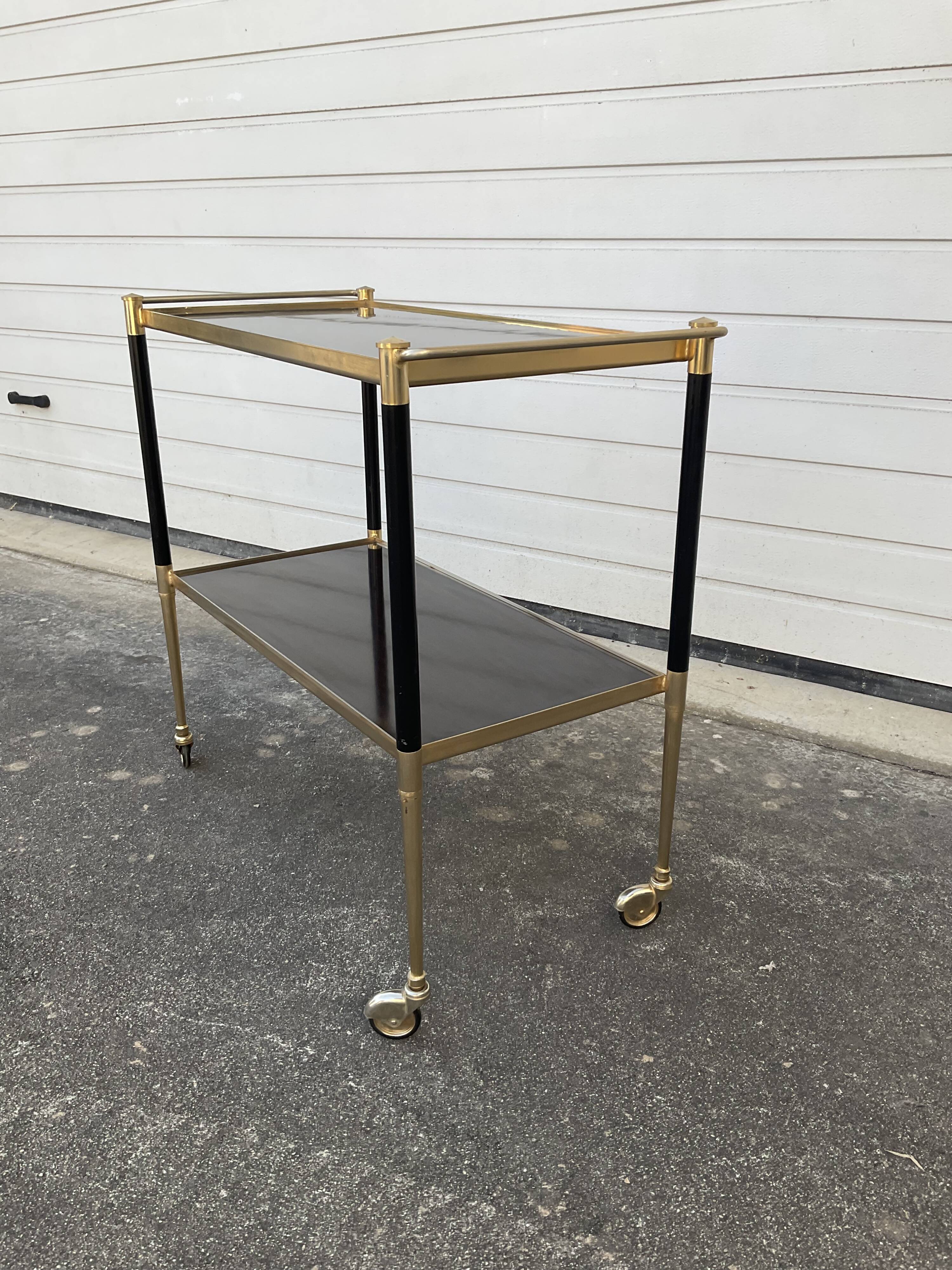 Golden vintage rolling table