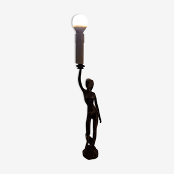 Lampe italienne vintage bronze female sculpture