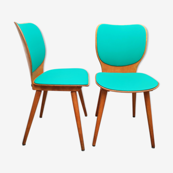 Pair of vintage green chairs