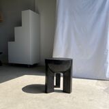 Monoxyl sofa end in black mango tree tripod half-sphere tray h:45 d:44