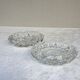 Set of 2 chiseled crystal ashtrays