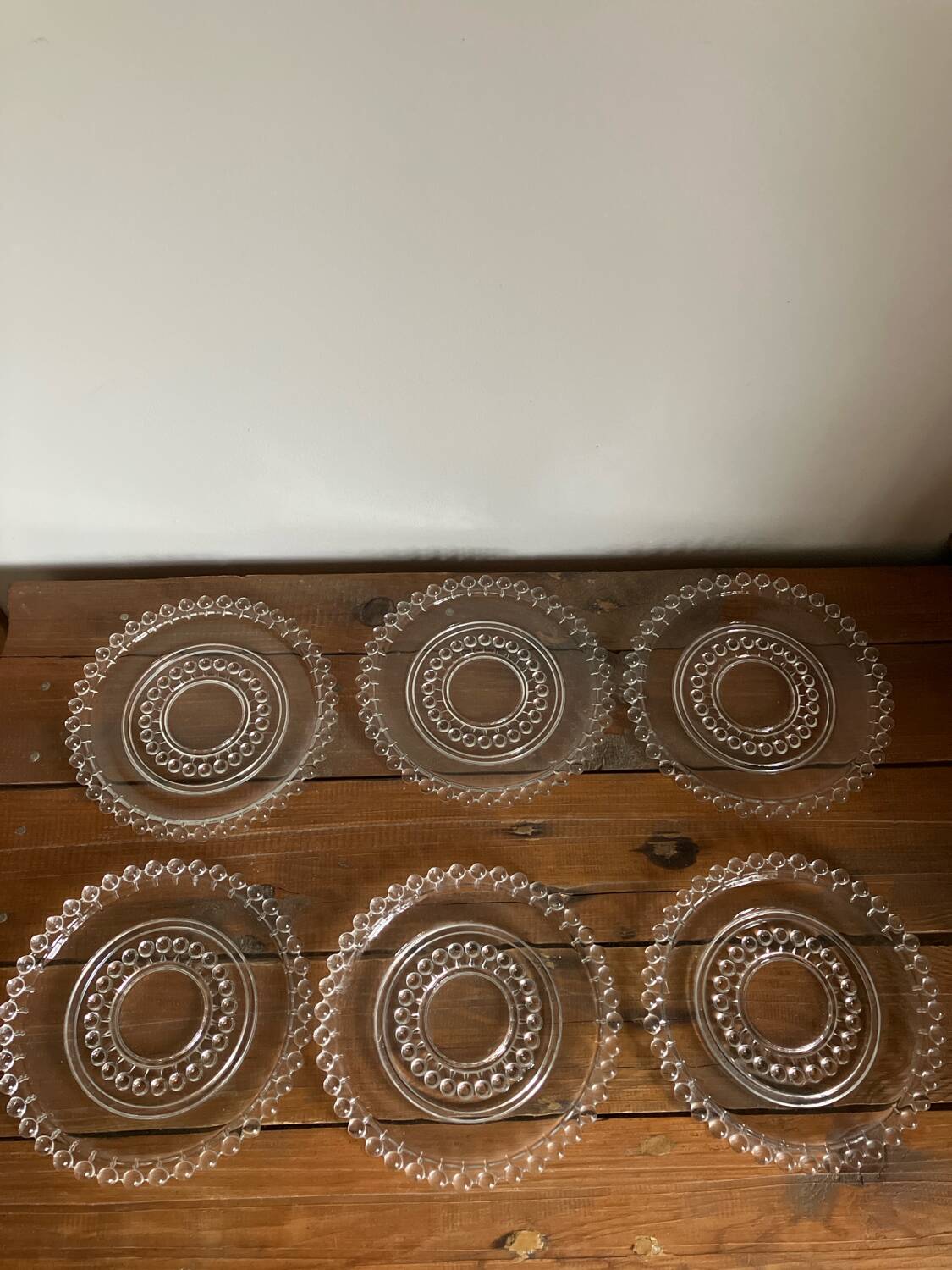 6 glass dessert plates