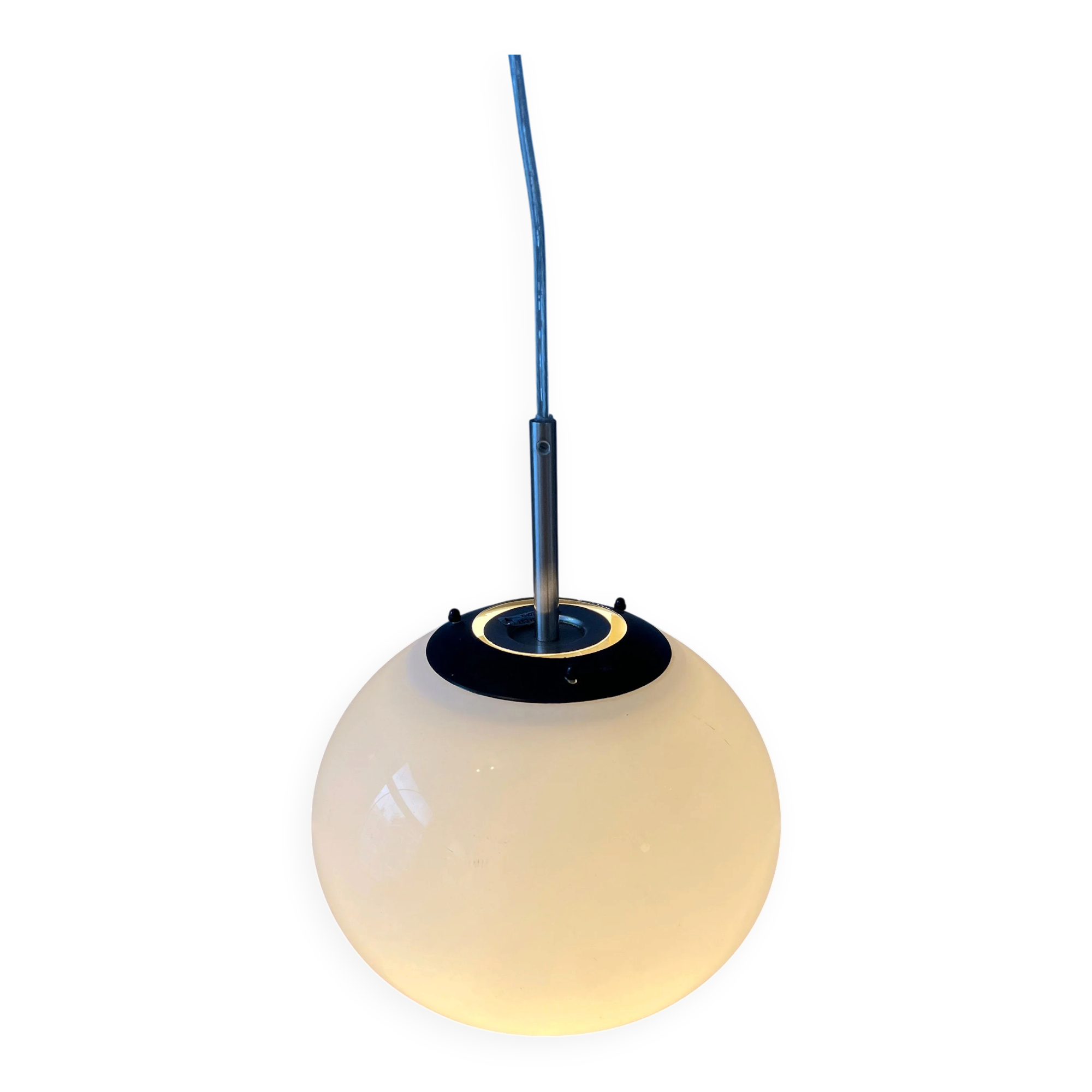 Small white Space Age mushroom pendant light