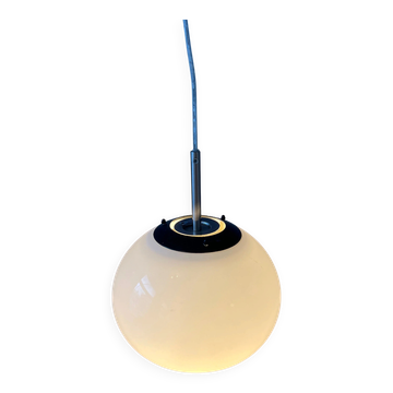Small white Space Age mushroom pendant light