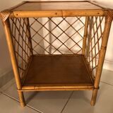 Rattan and bamboo side table
