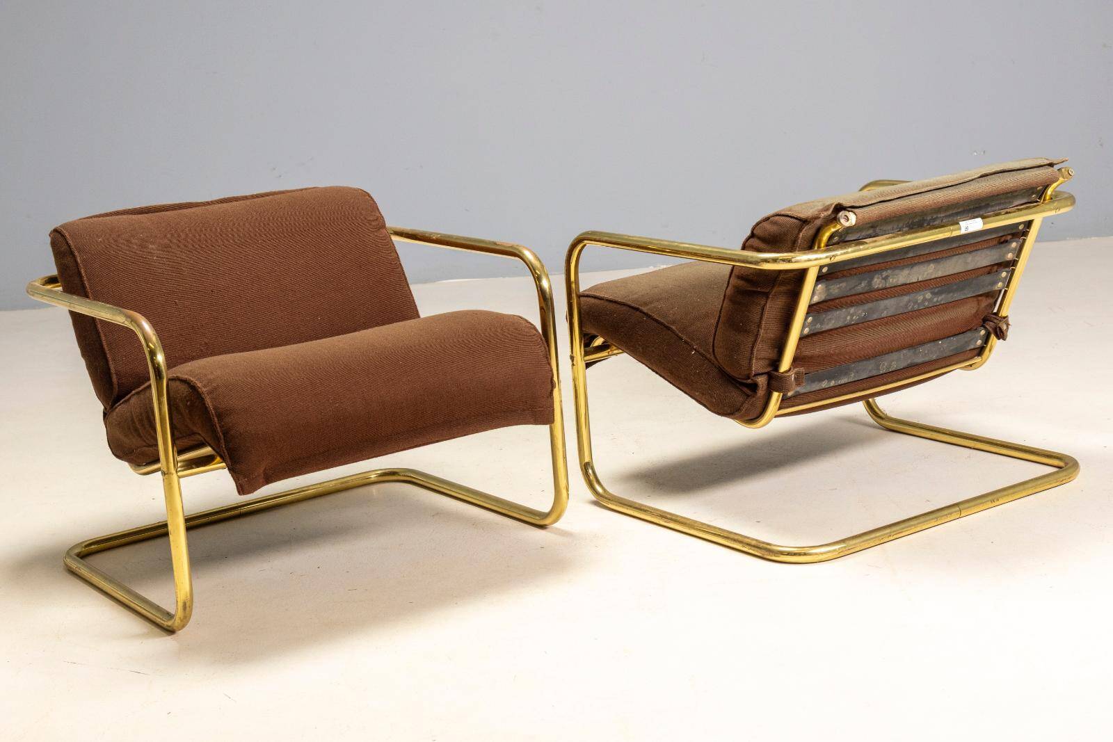Pair of tubular armchairs, 1970s–1980s, Czechoslovakia