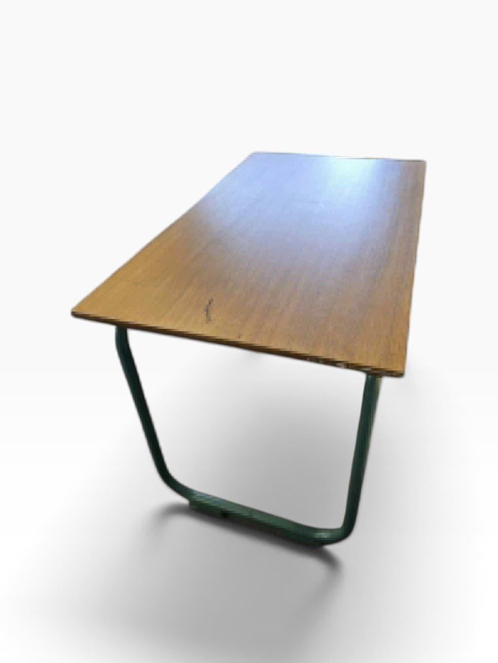 Curved vintage industrial desk / Bauhaus desk
