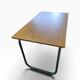Curved vintage industrial desk / Bauhaus desk